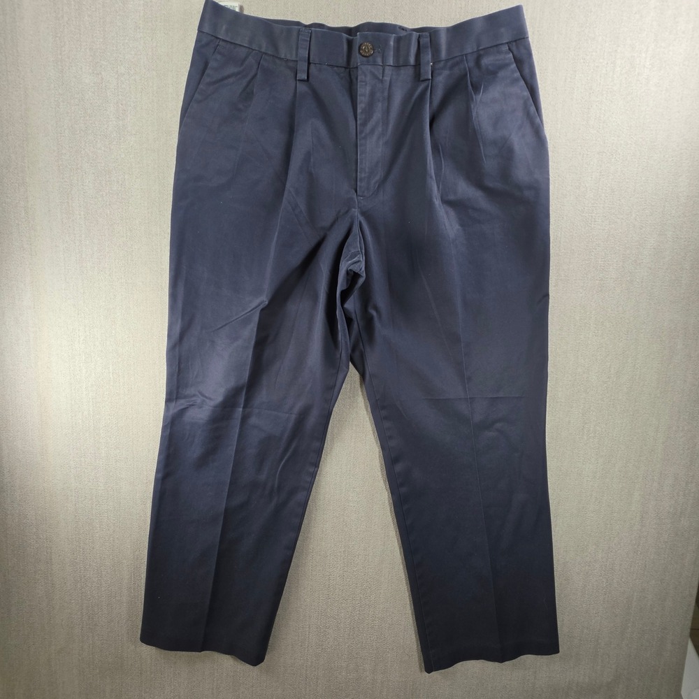 Dockers D3 Chino Pants Mens 36x30 Navy Blue Classic Fit Pleated Stretch Cotton